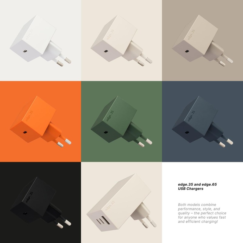 Reduct® Edge.35 USB-C Charger with 35 W, Small/Compact, Fast Charger,