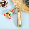 ZukqrymluvIQ 5Pcs 3D Christmas Keychains Santa Claus, Snowman, Christmas Tree