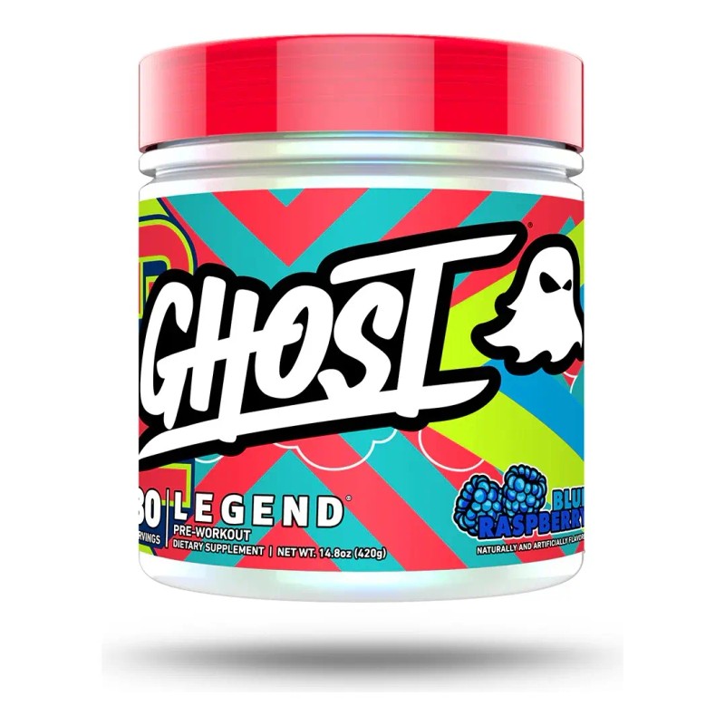 Preentreno Legend Blue Raspberry 30 Serv Ghost. Sabor Mora azul