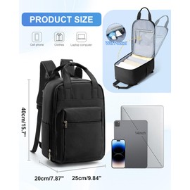 SZLX Ryanair Backpack 40 x 20 x 25 cm Hand Luggage Cabin Bag 45 x 36 x 20 Easyjet Travel Backpack Aeroplane Carry-ons Waterproof Backpack Women's Small 20L for 14 Inch Laptops, A1 black, 40 x 20 x 25