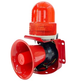Industrial Siren Alarm 110db Volume Alarm Sound and Light Alarm Horn Strobe Flashing Air Raid Siren Outdoor&Indoor Siren Safety Alarm Horn Waterproof (AC 110V)