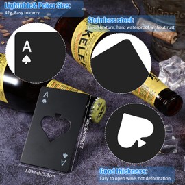 60 Pcs Casino Bottle Opener Credit Card Size Opener Gifts for Groomsmen Funny Can Beer Opener Poker Shaped Stainless Steel Ace Card Bottle Cap Openers for Wedding Birthday Party Table Tools Supplies