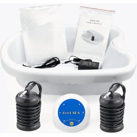 Ionic Foot Bath Detox Machine, Portable Feet Detox Machine for Home, Salon-Level Ionic Foot Spa Machine with Basin, 100 Basin Liners, Two Arrays