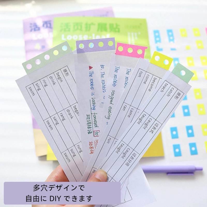 Tsukitoy Punch Hole Reinforced Seals, Transparent Seal Book, Filing Seals,