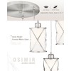 Osimir Brushed Nickel Dining Room Chandelier Light Fixture, 3-Light Pendant