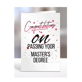 Congratulations on passing your MASTER'S DEGREE Card, Gifts for Men or Women, Presents for Christmas, Greetings Card, Him, Her, Female, Male, A5-115_63