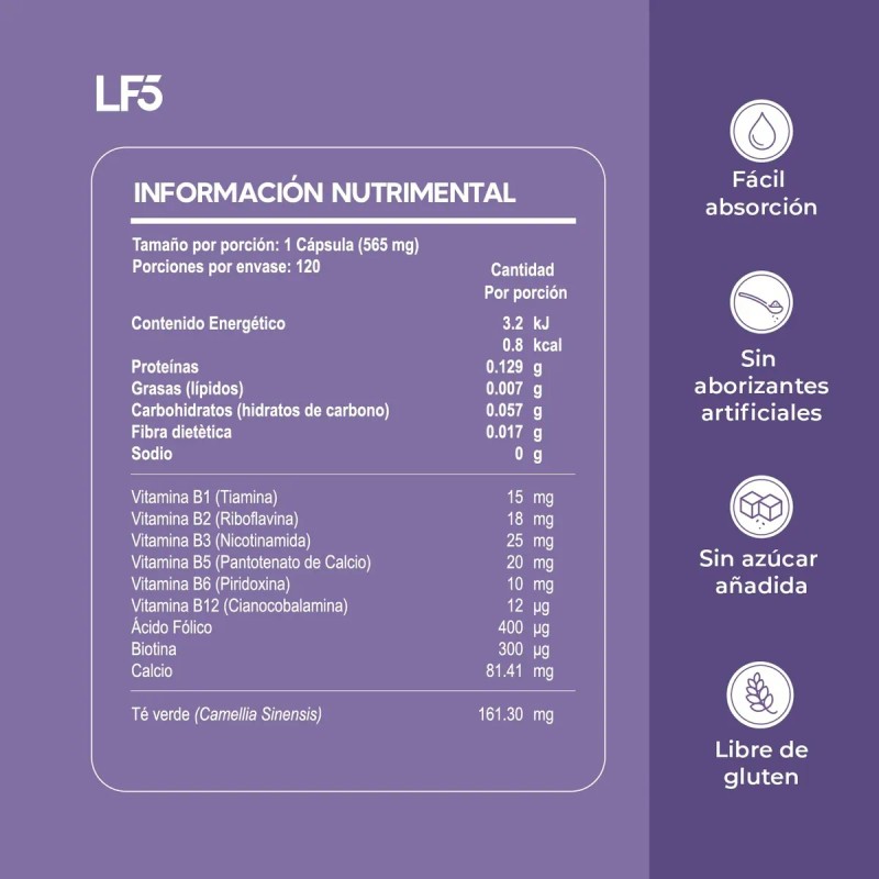 Complejo B Lifeed5 120 Cápsulas Suplemento Multivitamínico