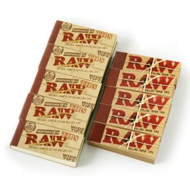 RAW Filter Tips 5 Regular + 5 Wide = Total 500 Tips Chemical Free