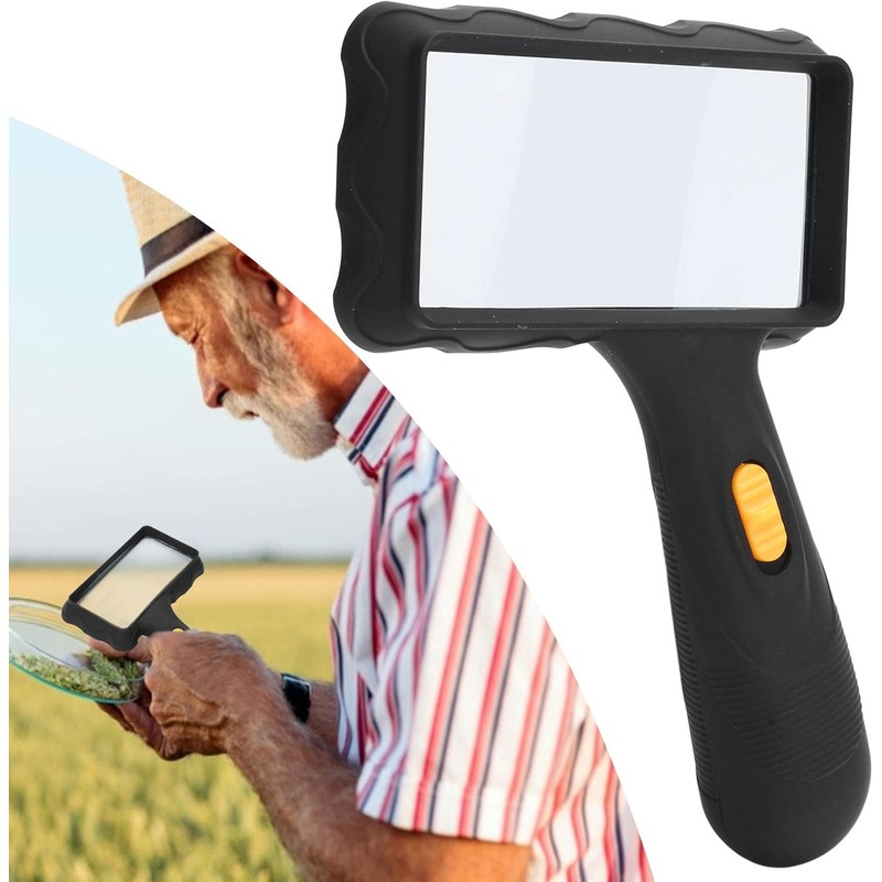 Magnifying Glass with Light, 7X Desktop Handheld Large Magnifying Glass,