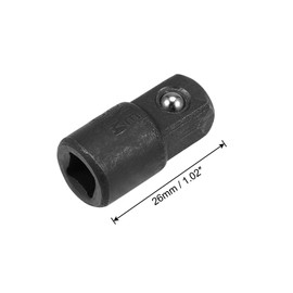 QUARKZMAN 4 pieces 1/4 inch drive (F) x 3/8 inch (M) socket reducer adapter, female to male, Cr-V steel (black)