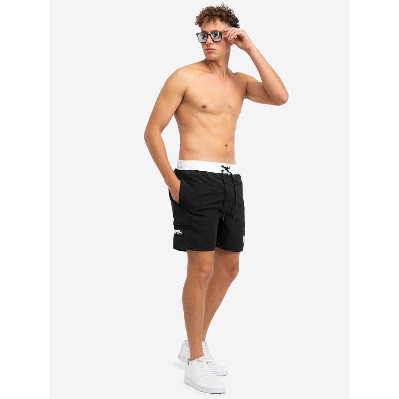Lonsdale Herren Thorpe Badehose, Black/White, X-Large