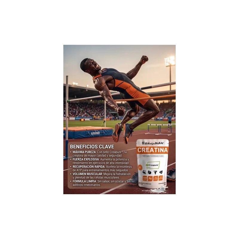 Creatina Monohidratada Hanuman Sin Sabor 500gr 100% Creapure