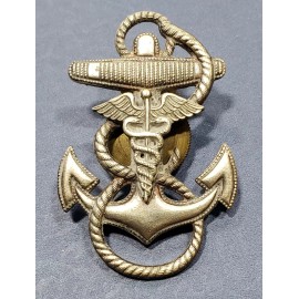 Medical Navy Anchor Hat Badge Screw Back USN Pin Naval Insignia Corpsman Device