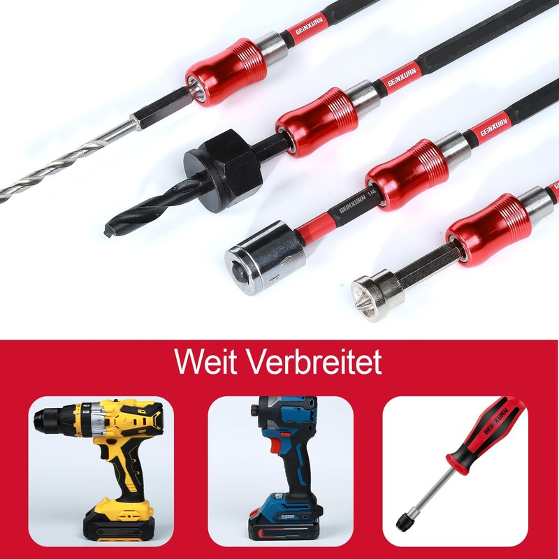 GEINXURN 2 Pieces Magnetic Bit Holder Set 300 mm Quick