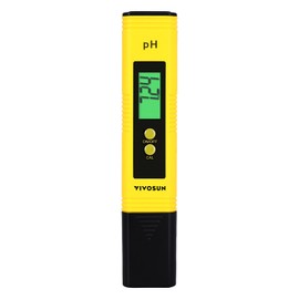 VIVOSUN Digital pH Meter, 0.01pH High Accuracy Pen Type pH Tester for Hydroponics, Household Drinking, Pool and Aquarium, Yellow, UL Certified