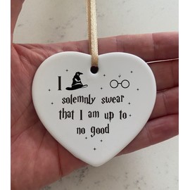 Solemnly Up To No Good H Potter Heart Quote Ceramic Heart Shape Plaque Gift Sign cr16
