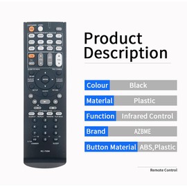 RC-709M Replacement Remote Control for Onkyo Receiver TX-SR606 TX-SR607 TX-SR608 RC-880M TS-XR606 SR507 TX-NR626 TX-NR636 RC-866M RC-764M RC-710M RC-879M TX-SR607 RC-737M TX-NR525 TX-NR535 HT-R391
