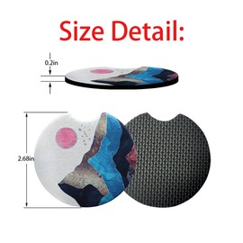 XINLIYA 2 Pack Car Coasters for Drinks Absorbent - 2.75 Inch Cute Car Cup Holder Coasters for Women, Removable Cup Holder Coaster for Your Car, Car Interior Accessories for Women & Girls (Style C)