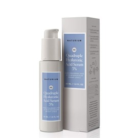 Naturium Quadruple Hyaluronic Acid Serum 5%, Hydrating & Plumping Face Serum, Anti-Aging & Moisturizing Skin Care, Fragrance-Free, 1 oz