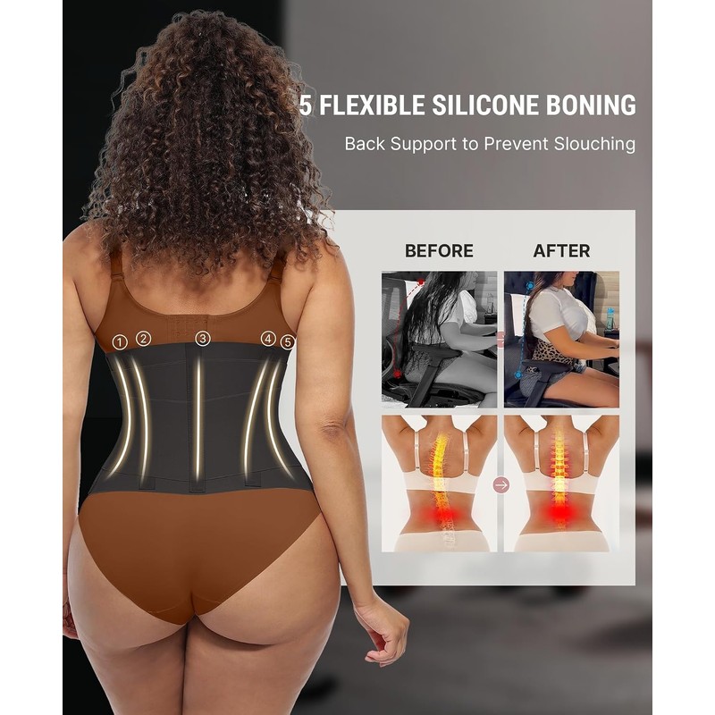 FeelinGirl Waist Trainer Belt Cincher Trimmer Tummy Control Body Shaper