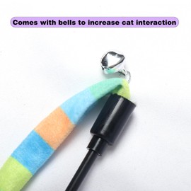 M JJYPET Cat Wand Toys, Interactive Kitten Toys for Indoor Cats,Colorful Cat Teaser Wand String for Cat Kitten Exercise Cat Stick Toy Cat Charmer-3Pcs