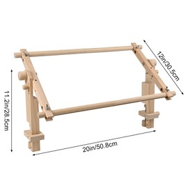 Adjustable Embroidery Stand for Table - Cross Stitch Hoop Stand for Table, Beech Wood Tapestry Scroll Embroidery Frames Holder with 20in * 12in Cross Stitch Hoop