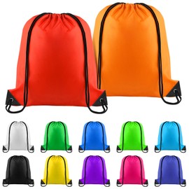 NACHLYNN 12 Pieces Drawstring Backpack Bulk 12 Colors DIY Drawstring Bags Nylon Draw String Sport Bag Tote Sackpack Sports Bag for Boys Girls Women Men Gym Sport Trip