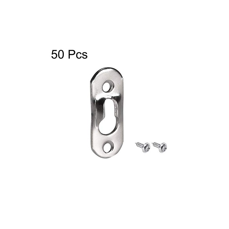 sourcing map Keyhole Hanging Plate, 37mm x 14mm Single Hole