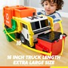 JOYIN Large Friction Powered Garbage Truck Toy Set, Includes Dumpster,