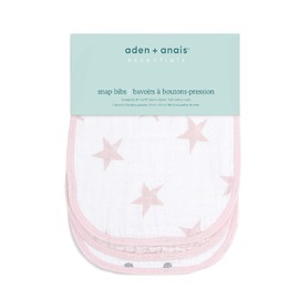 aden + anais essentials Snap Baby Bib, 100% Cotton Muslin, 3 Layer Burp Cloth, Super Soft & Absorbent for Infants, Newborns and Toddlers, Adjustable with Snaps, 3 Pack, doll