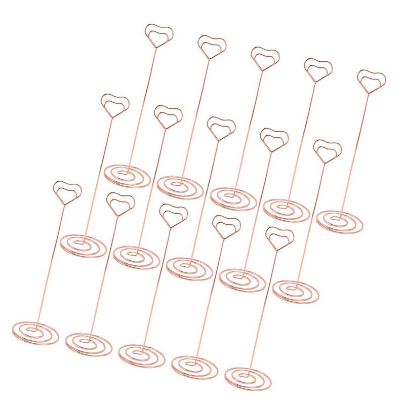 15PCS Table Number Holder 22cm Heart Shaped Iron Wire Picture
