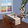 Grelucgo Embroidered Decorative Pink, Yellow, Green and Blue Table Runners
