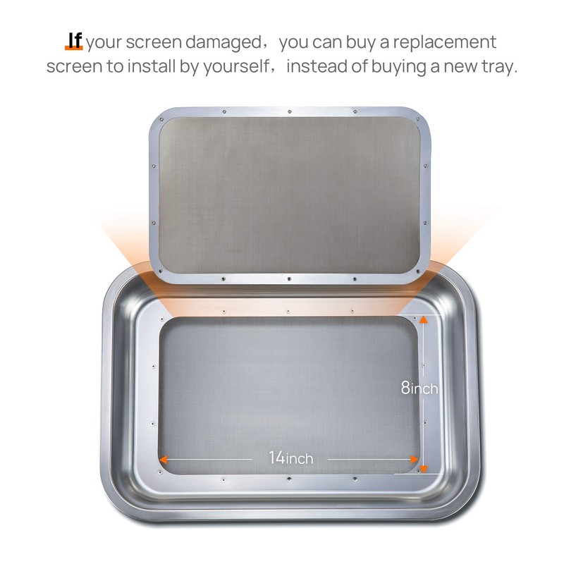 Mogobe Trimming Tray for Herbs, Made of Stainless Steel with