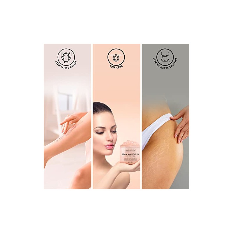 Majestic Pure Himalayan Salt Body Scrub with Lychee Oil, Exfoliating
