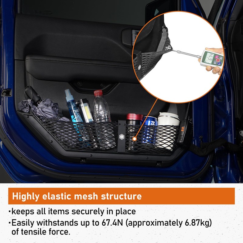 Hooke Road Front Door Pocket Storage Mesh Cargo Net for