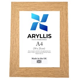 Aryllis A4 Photo Frame, French Oak, Free Standing and Wall Hanging Picture Frame with Perspex Front