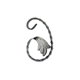 UHRIG Scroll Wrought Iron Decorative Element Bow Forged Steel Iron Ornament for Fence, Railing and Much More (H: 150 mm, Length: 100 mm, Made of 12 x 6 mm)