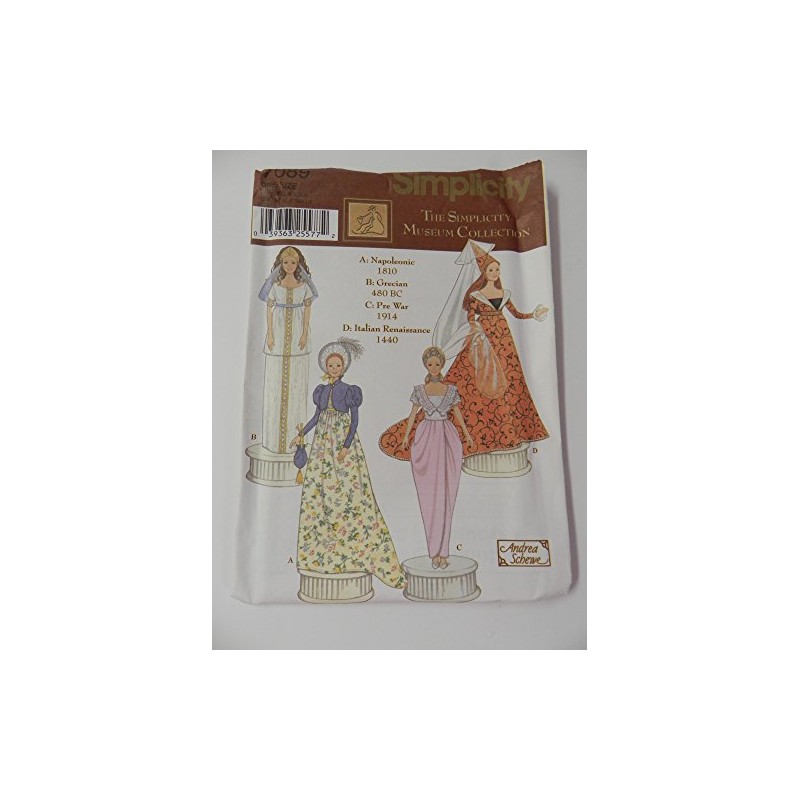 Simplicity 7089 Sewing Pattern, 11 1/2" (29cm) Fashion Doll Clothes,