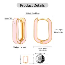 Huggie Hoop Earrings for Women 18K Gold Plated Colorful Enamel Huggie Earrings Small Hypoallergenic Cute Jewelry Gifts, Brass, No Gemstone