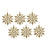 12pk Glitter Snowflake Hanging Decorations, Christmas Tree Snowflake Baubles/Ornaments (Gold)