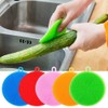 Silicone Dish Scrubber Pads Multipurpose Washing Brush for Dishes, Fruits