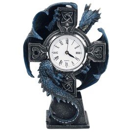 Nemesis Now B3602J7 Draco Clock Anne Stokes 17.8cm, Resin, Blue, One Size