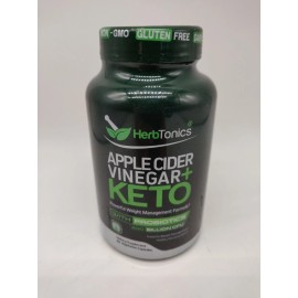 HerbTonics Apple Cider Vinegar + Keto With Probiotics, 60 Capsules, 10/2027