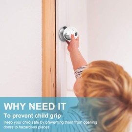 GRENFU Door Knob Safety Cover for Kids (4 Pack) New Shape & Structure Design Child Door Knob Covers Prevent Children from Opening Doors Baby Safety Door Knob Locks Fit Most Knobs
