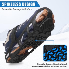 Spikeless Ice Cleats Snow Traction Crampons Anti-Slip Ice Grippers for Shoes and Boots Indoor Slip-On Ice Traction Devices Aids Rubber Footwear for Indoor/Outdoor S-M