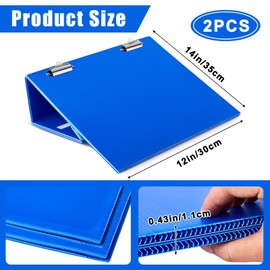 Nuanchu 2 Pcs Folding Slant Board for Writing 14 x 12 Inch Large Slanted Clipboard Adjustable Tilted Writing Board Sloped Surface to Improve Handwriting Legibility Endurance for Office Reading (Blue)