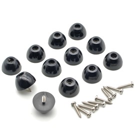 TOPINSTOCK 1 Inch Round Rubber Feet for Cutting Board with Stainless Steel Screws for Furniture Electronics Appliances 12-Pack