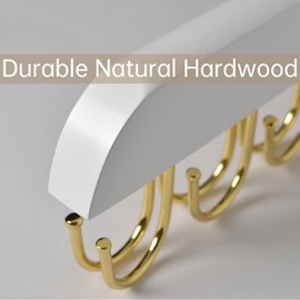 Bra Hanger for Closet Organizers and Storage | Space Saving Wooden Hanger | 20 Steel Hooks for Tank Tops, Camis, Hats, Lingeries, Belts, Ties, Scarfs Holder| 360° Rotating Non-Slip (1, 2 Pack White)