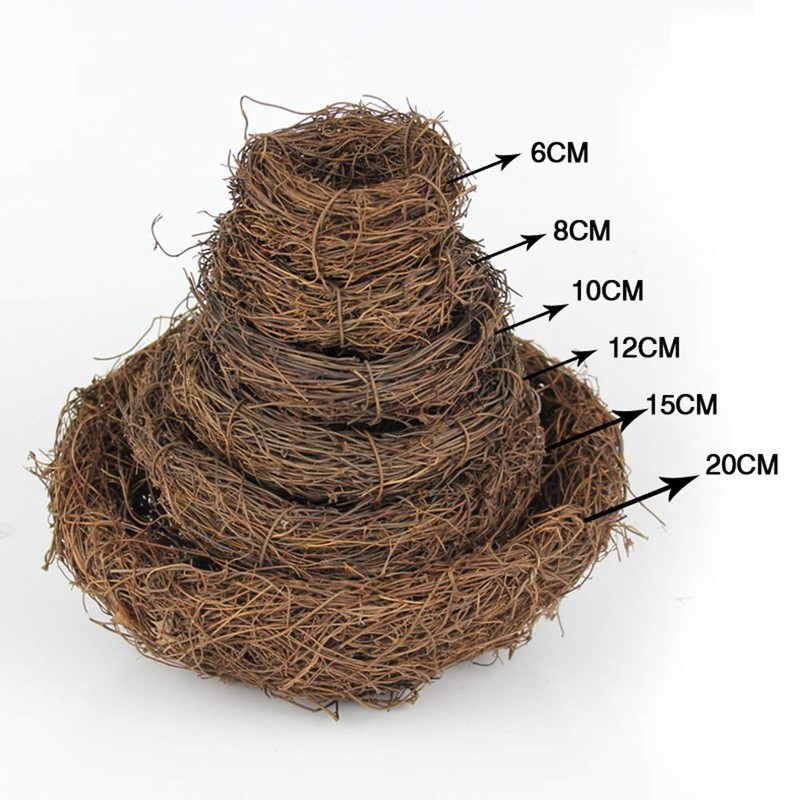 LWINGFLYER 2pcs Rattan Birds Nest for Garden Home Decor Easter