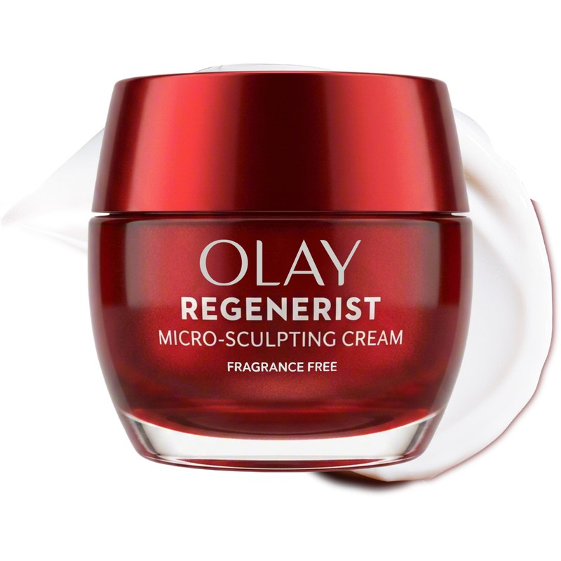 Olay Anti-aging Face Moisturizer Cream Regenerist, Micro-sculpting and Fragrance-free, 1.7